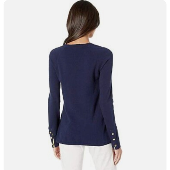 Lilly Pulitzer Navy Blue Dinah Sweater Anything is possible with sunshine S - Picture 4 of 11